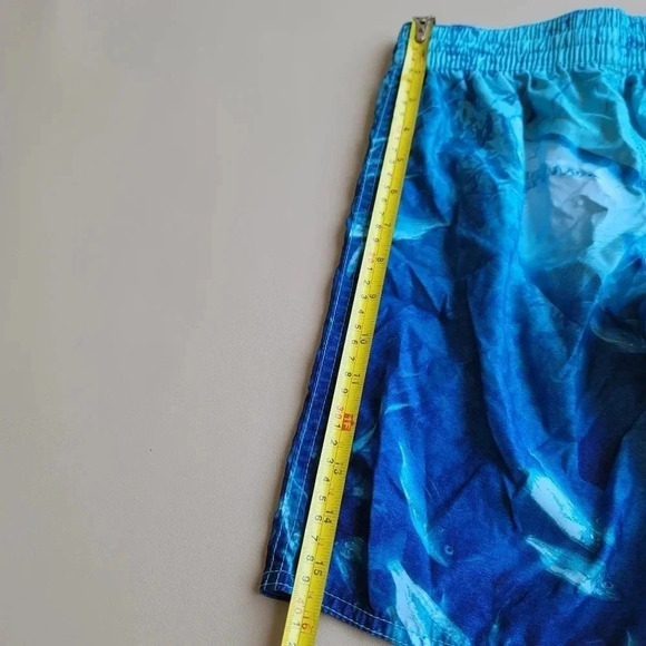 Boys Old Navy Aqua Blue Sharks Swim Trunks Shorts Size M (8) - Picture 2 of 10